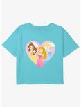 Disney Beauty and the Beast Castle Princess Girls Youth Crop T-Shirt, BLUE, hi-res