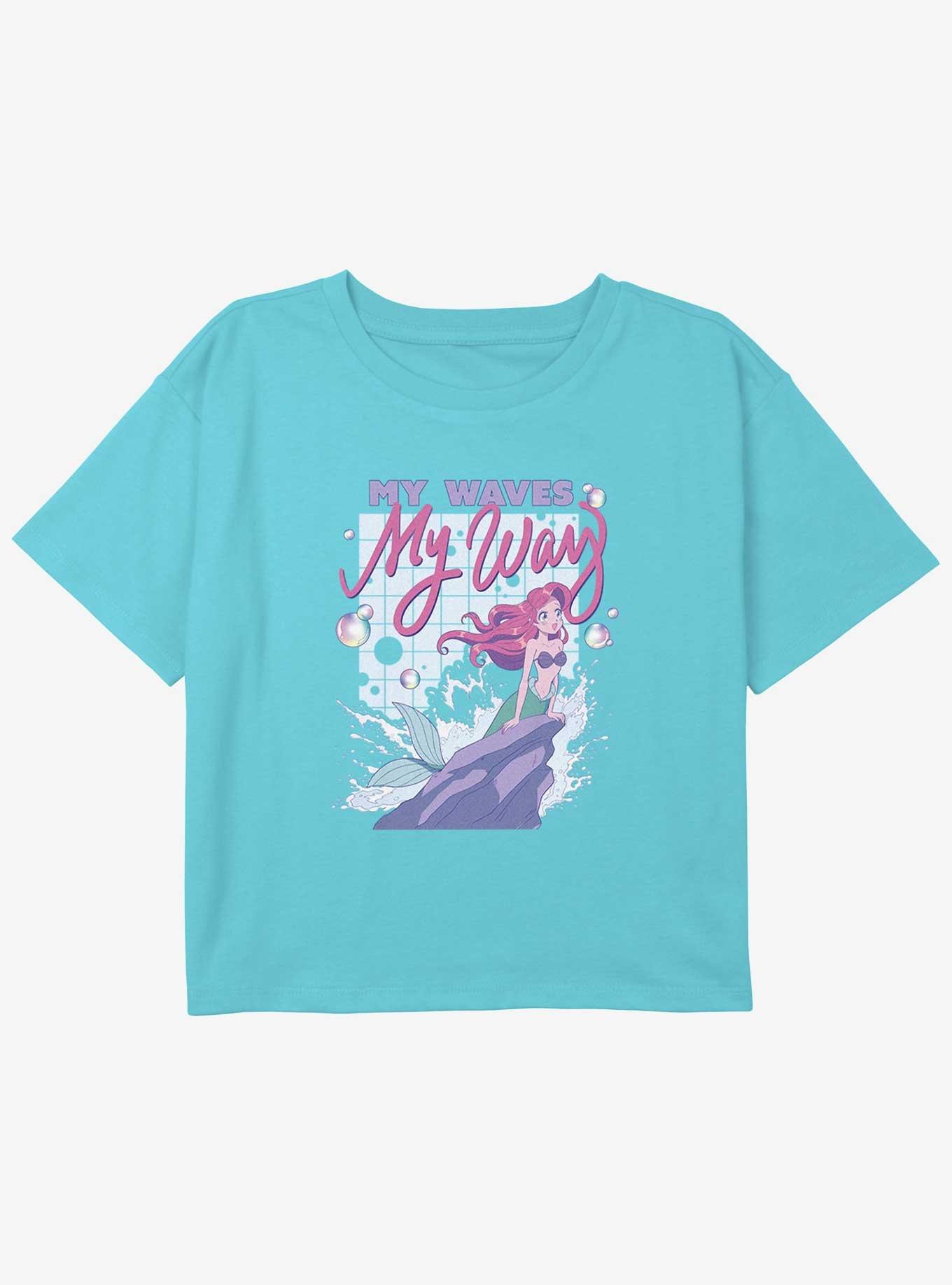 Disney The Little Mermaid My Waves Girls Youth Crop T-Shirt, , hi-res