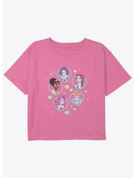 Disney The Little Mermaid Hearts And Princesses Girls Youth Crop T-Shirt, , hi-res