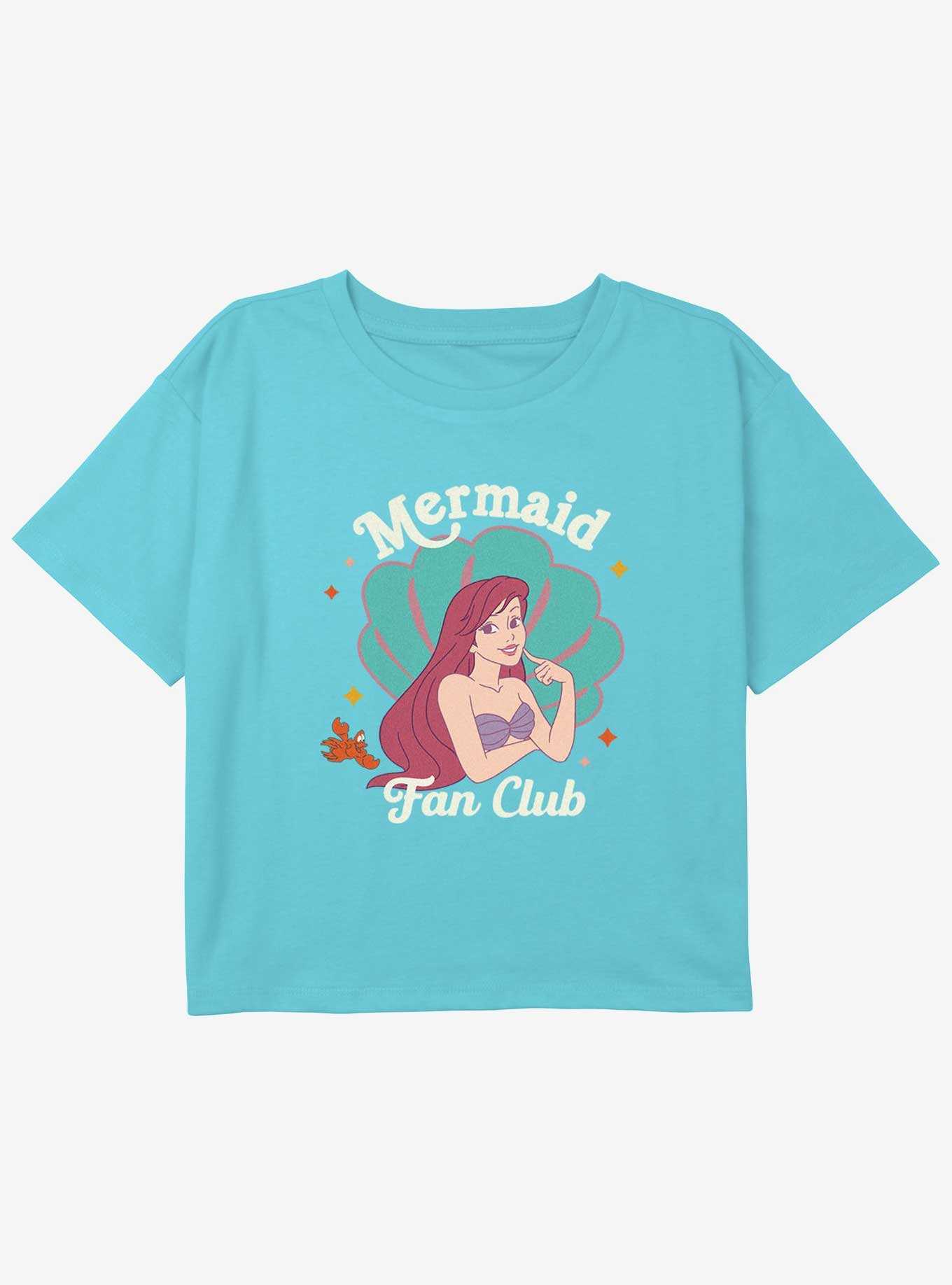 Disney The Little Mermaid Mermaid Fan Club Girls Youth Crop T-Shirt, , hi-res