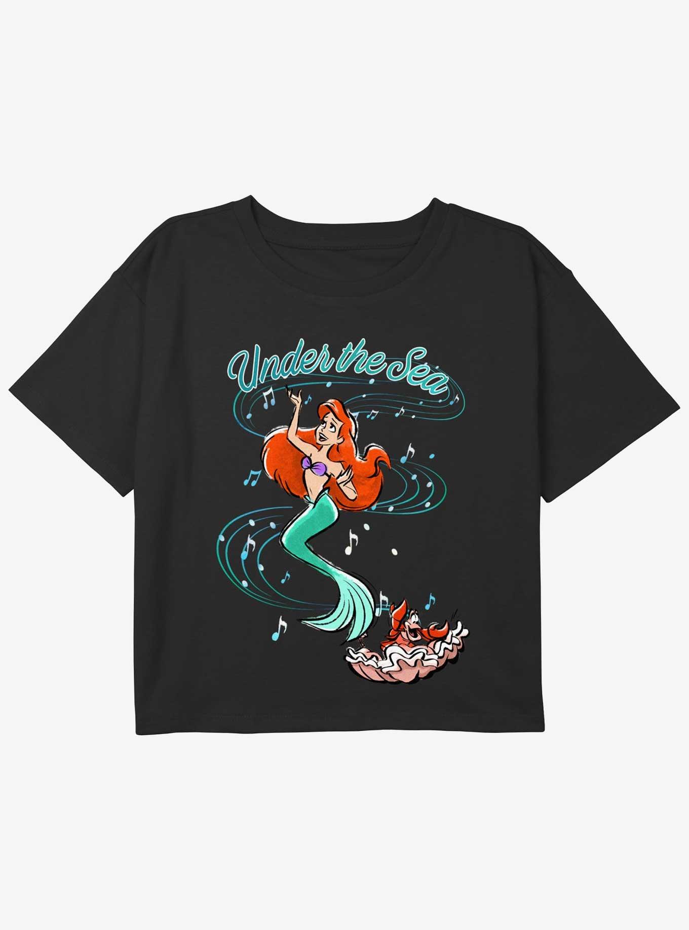 Disney The Little Mermaid Under The Sea Girls Youth Crop T-Shirt, , hi-res