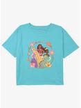 Disney Moana Moana Rapunzel Tiana Pose Girls Youth Crop T-Shirt, BLUE, hi-res