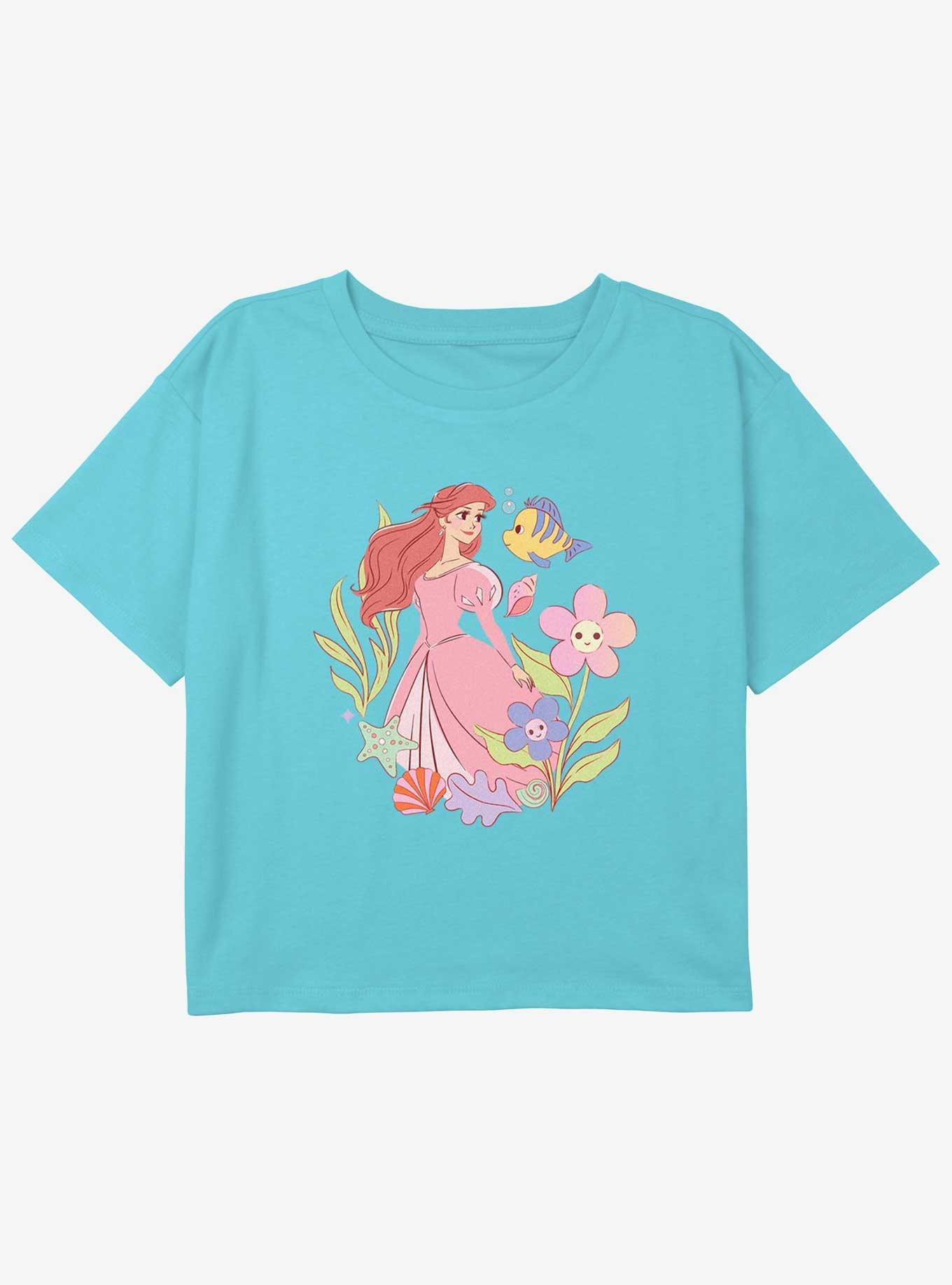 Plus Size - Disney The Little Mermaid Ariel & Flounder Black Crop