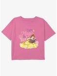 Disney Beauty and the Beast Magic In A Book Girls Youth Crop T-Shirt, PINK, hi-res