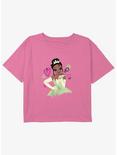 Disney The Princess and the Frog Tiana And Hearts Girls Youth Crop T-Shirt, PINK, hi-res