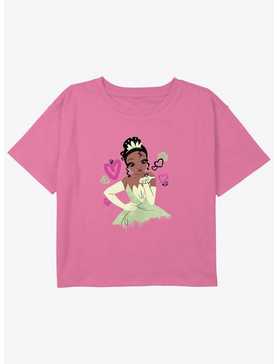 Disney The Princess and the Frog Tiana And Hearts Girls Youth Crop T-Shirt, , hi-res