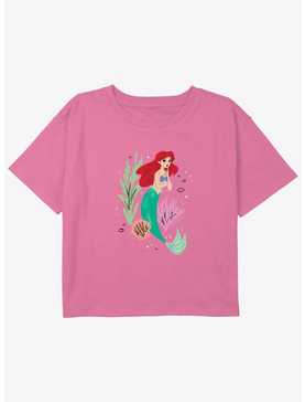 Disney The Little Mermaid Ariel Thinking Girls Youth Crop T-Shirt, , hi-res