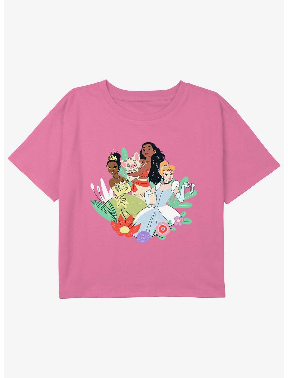 Disney Moana Princess Smiling Girls Youth Crop T-Shirt, PINK, hi-res