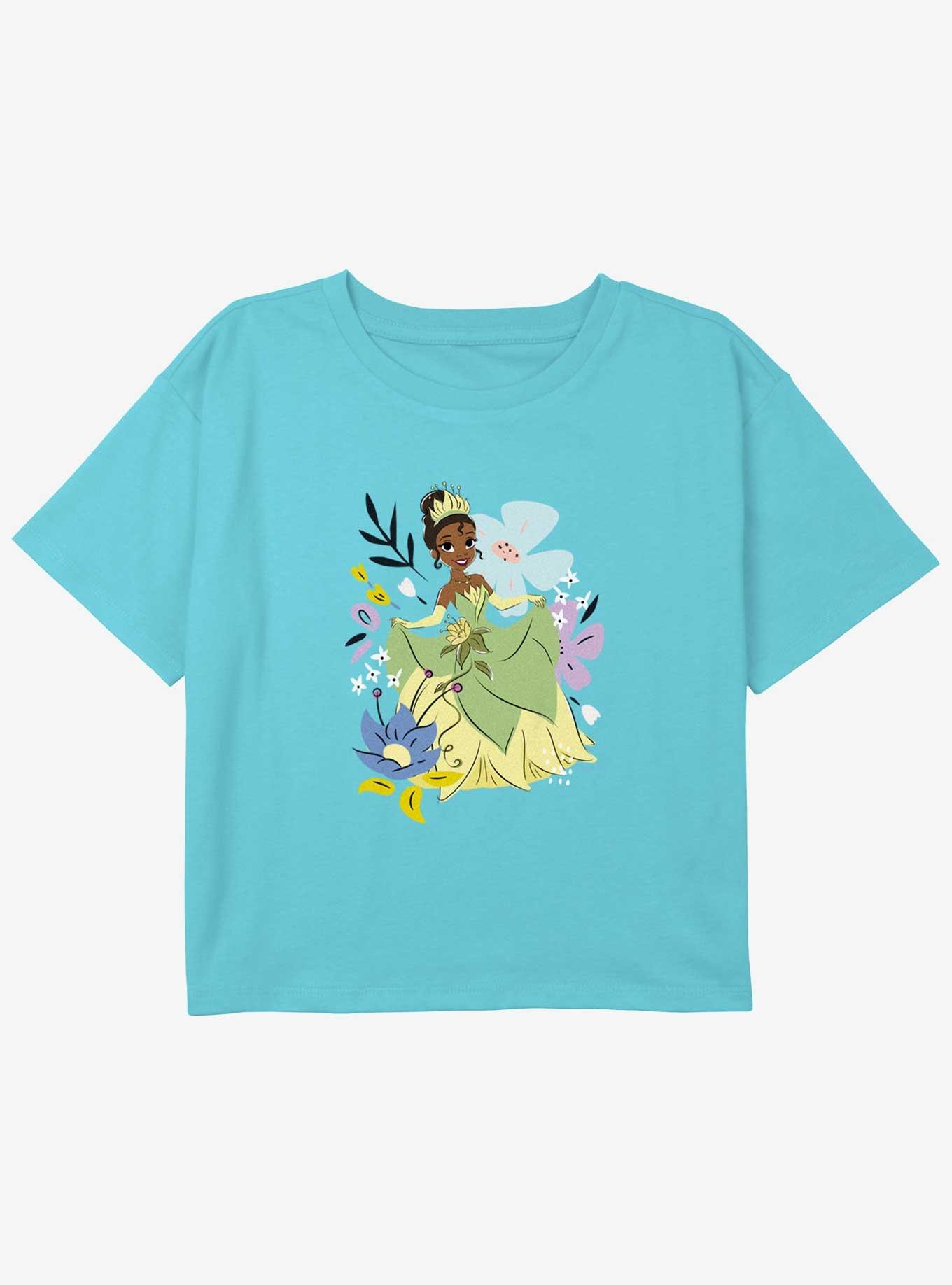 Disney The Princess and the Frog Tiana And Flowers Girls Youth Crop T-Shirt, , hi-res