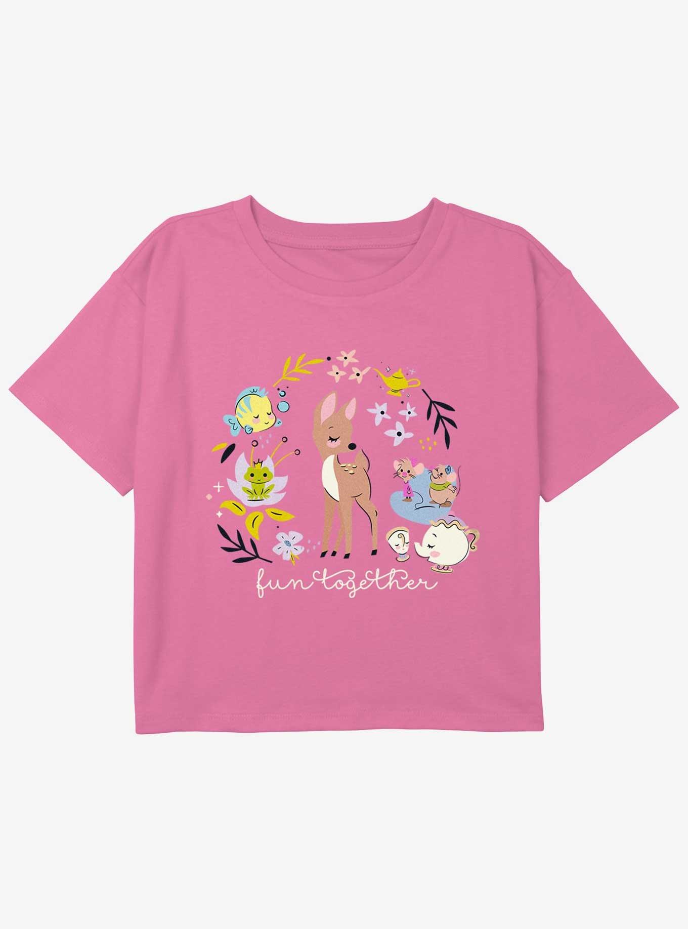 Disney The Little Mermaid Fun Together Girls Youth Crop T-Shirt, , hi-res