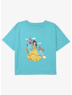 Disney Beauty and the Beast Belle Castle Girls Youth Crop T-Shirt, , hi-res