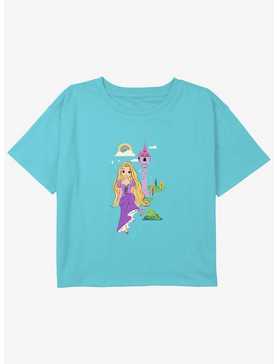 Disney Tangled Rapunzel Tower Girls Youth Crop T-Shirt, , hi-res