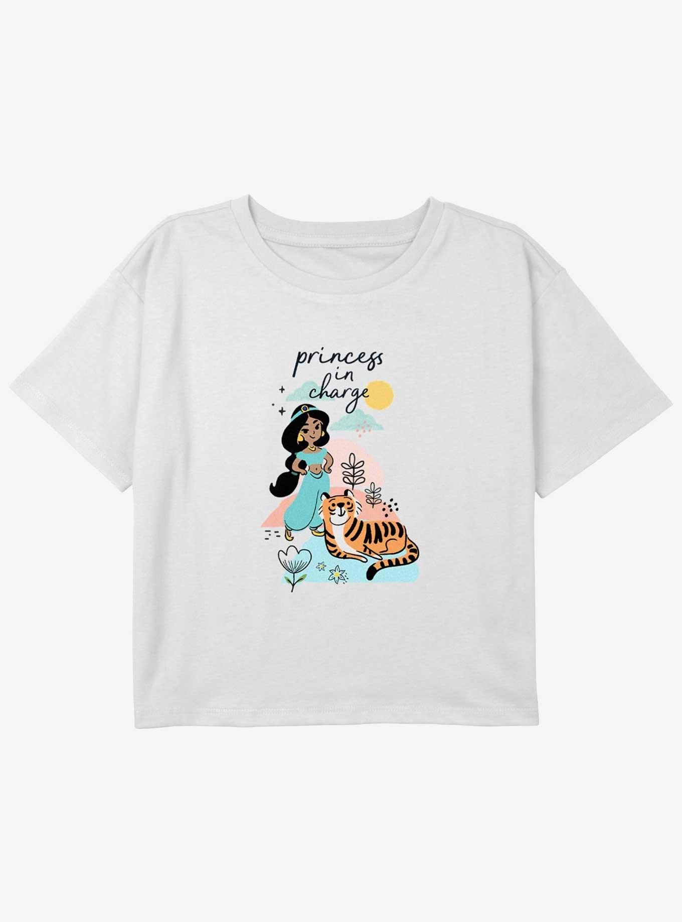 Disney Aladdin Jasmine Princess In Charge Girls Youth Crop T-Shirt