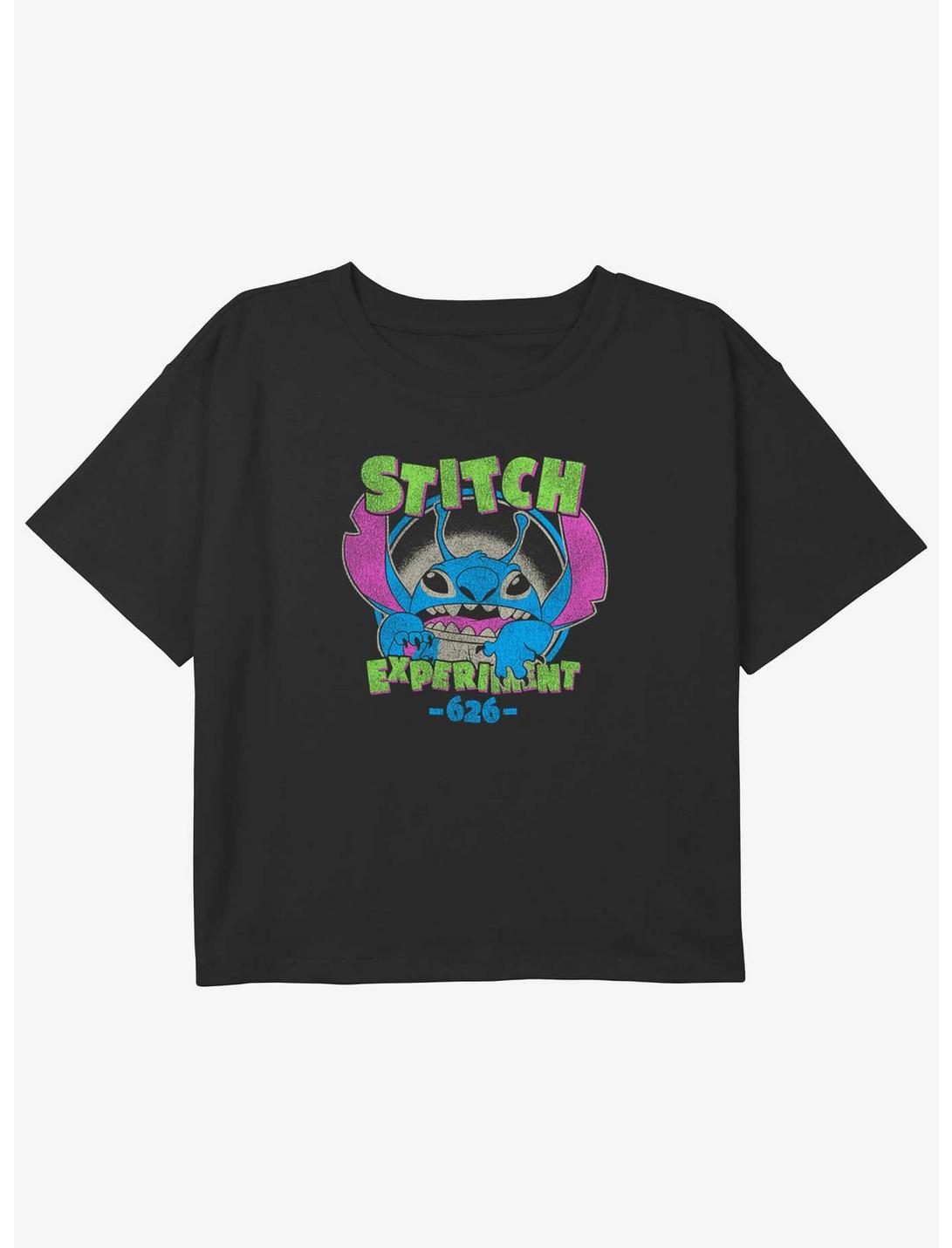 Disney Lilo & Stitch Alien Mode Girls Youth Crop T-Shirt, BLACK, hi-res