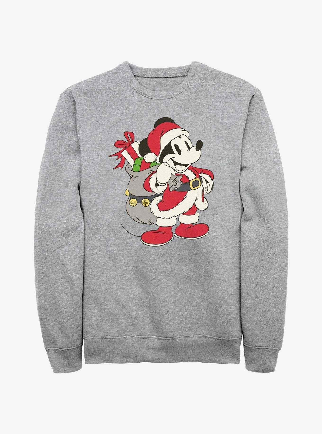 Disney Mickey Mouse Santa Mickey Sweatshirt, ATH HTR, hi-res
