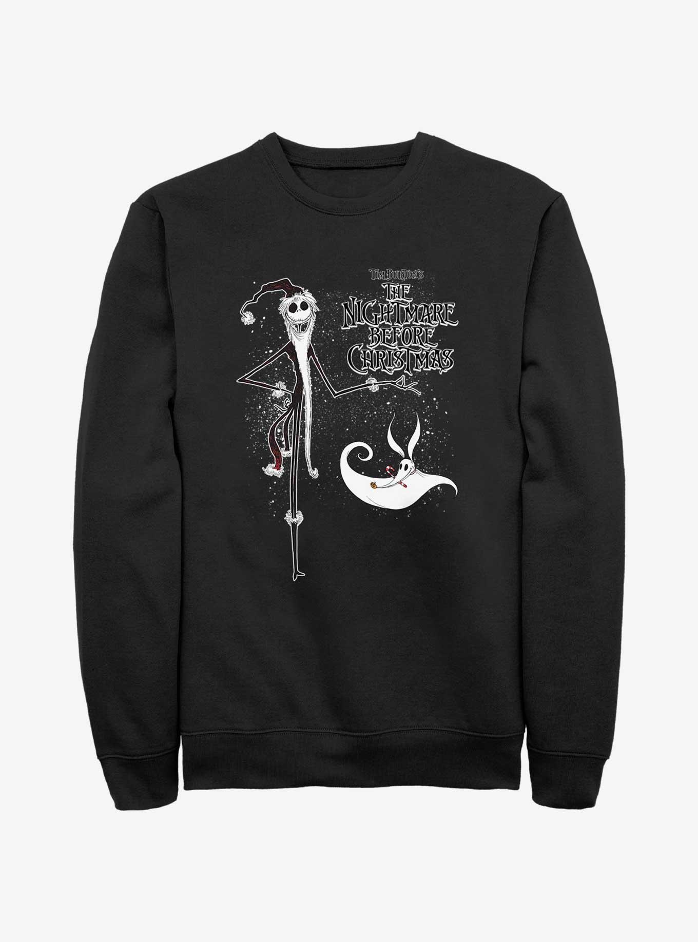Disney Nightmare Before Christmas Jack & Zero Sweatshirt, BLACK, hi-res