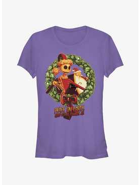 Disney The Nightmare Before Christmas Peace On Earth Jack & Santa Wreath Girls T-Shirt, , hi-res