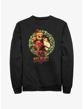 Disney The Nightmare Before Christmas Peace On Earth Jack & Santa Wreath Sweatshirt, , hi-res