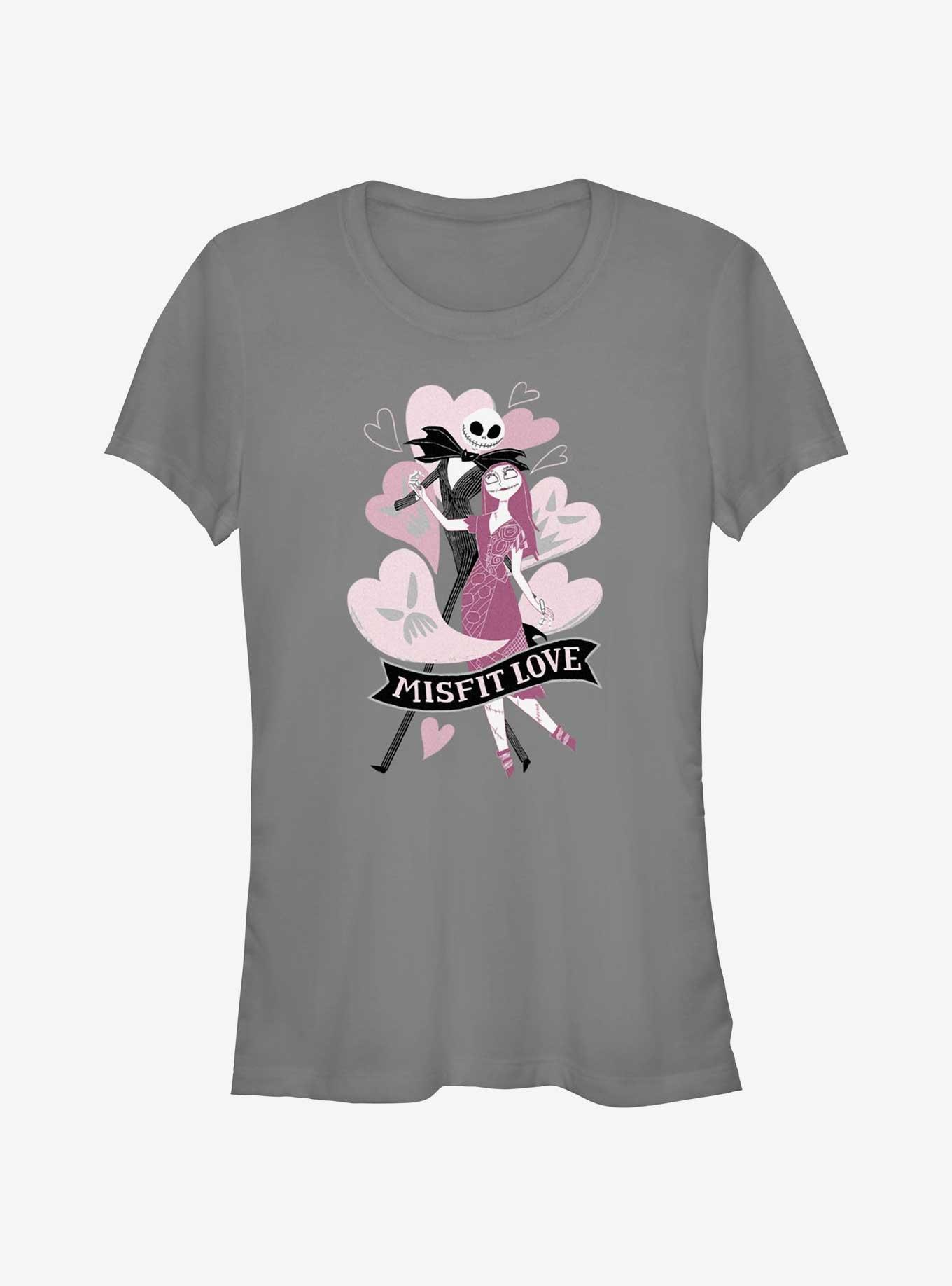 The Nightmare Before Christmas Jack & Sally Misfit Love Hearts Girls T-Shirt, , hi-res