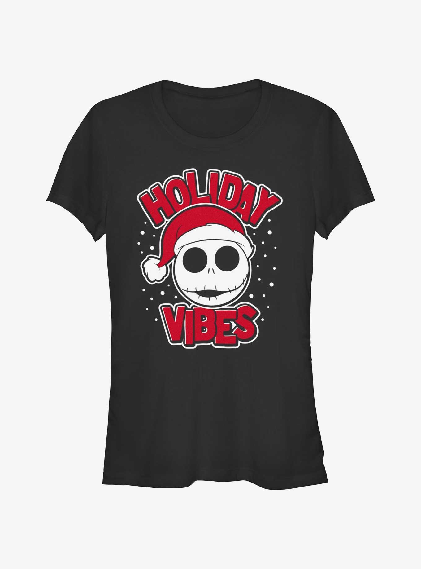 Disney The Nightmare Before Christmas Holiday Vibes Jack Girls T-Shirt, BLACK, hi-res