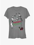Disney The Nightmare Before Christmas Fright Christmas Jack & Sally Girls T-Shirt, CHARCOAL, hi-res