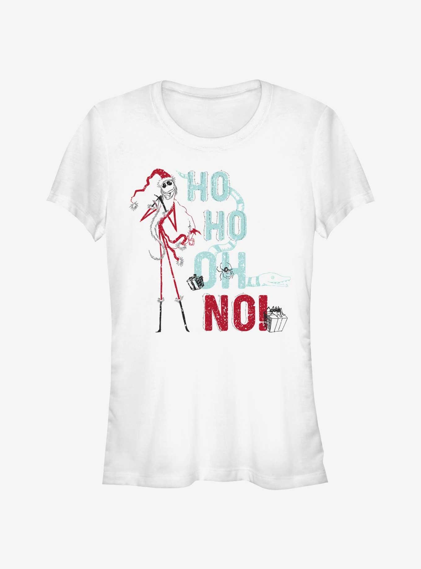 Disney The Nightmare Before Christmas Sandy Jack Ho Ho Oh No Girls T-Shirt, WHITE, hi-res