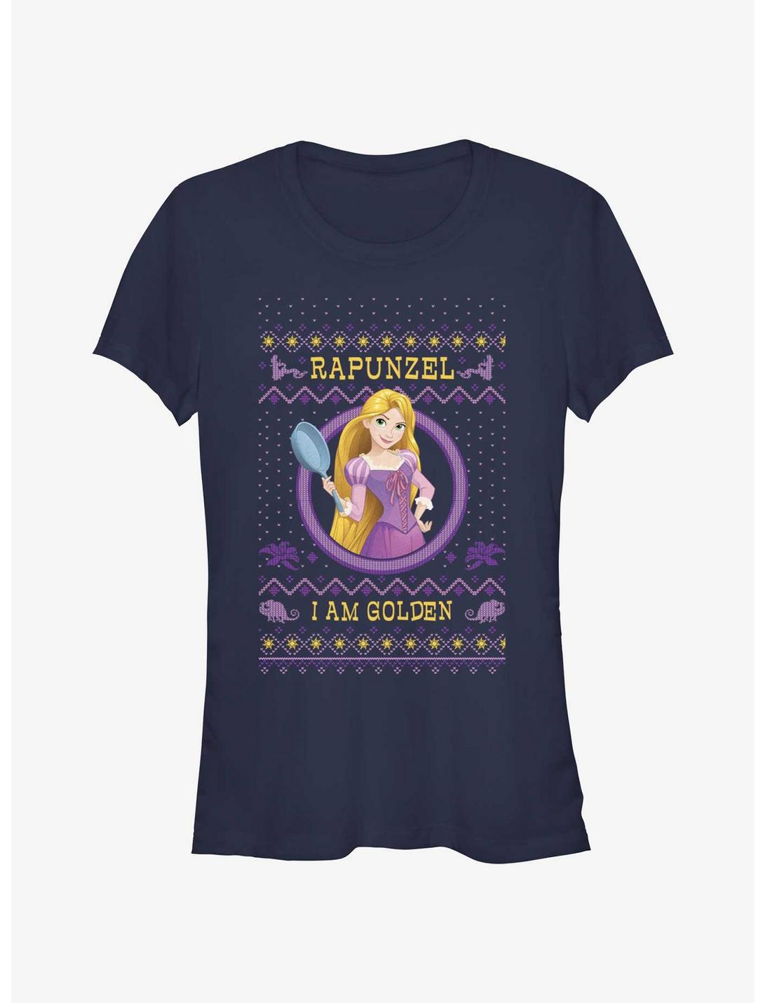 Disney Tangled Rapunzel Ugly Holiday Girls T-Shirt, NAVY, hi-res