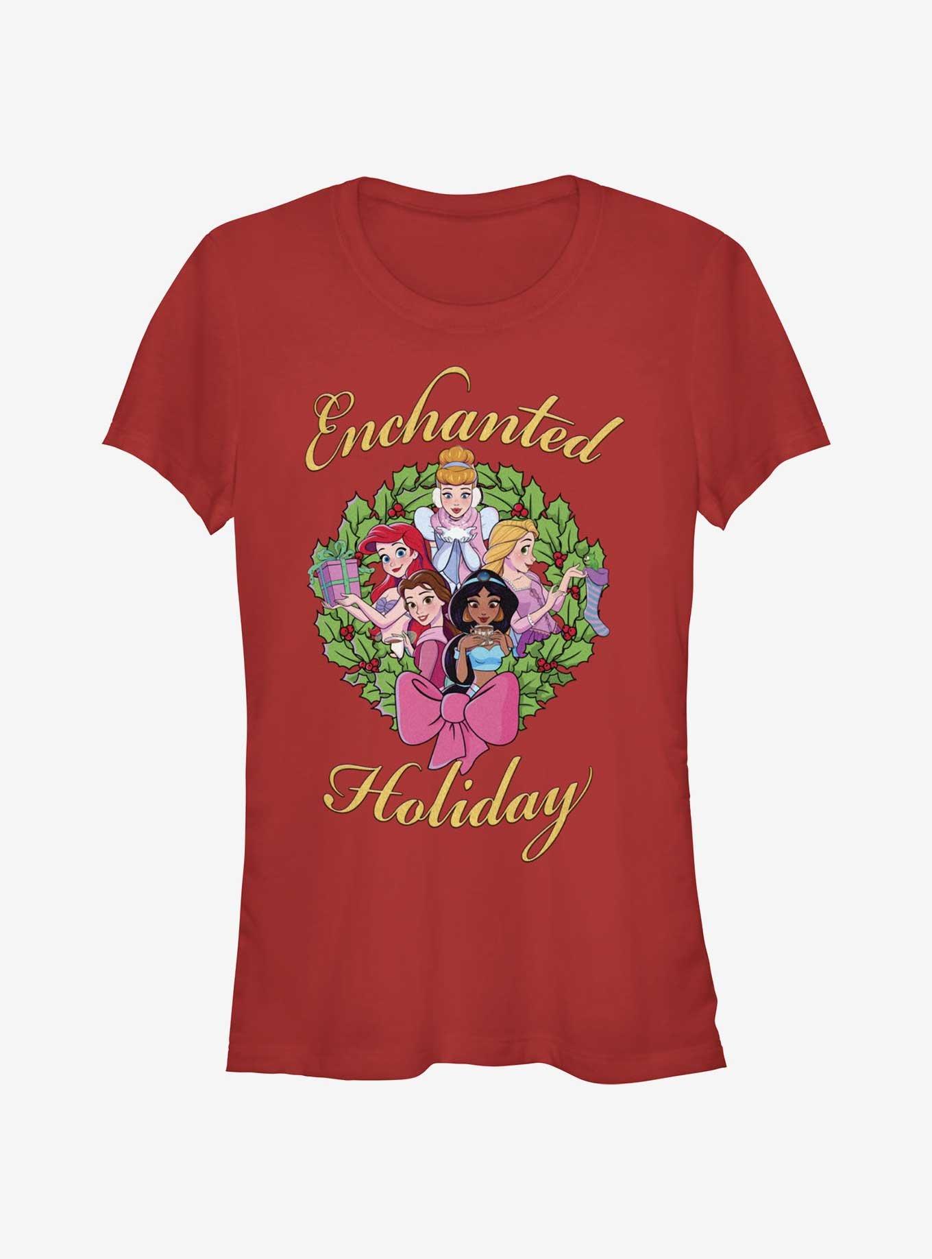 Disney Princesses Enchanted Holiday Girls T-Shirt, RED, hi-res