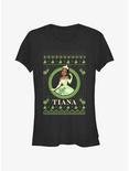 Disney Princess & The Frog Tiana Ugly Holiday Girls T-Shirt, BLACK, hi-res