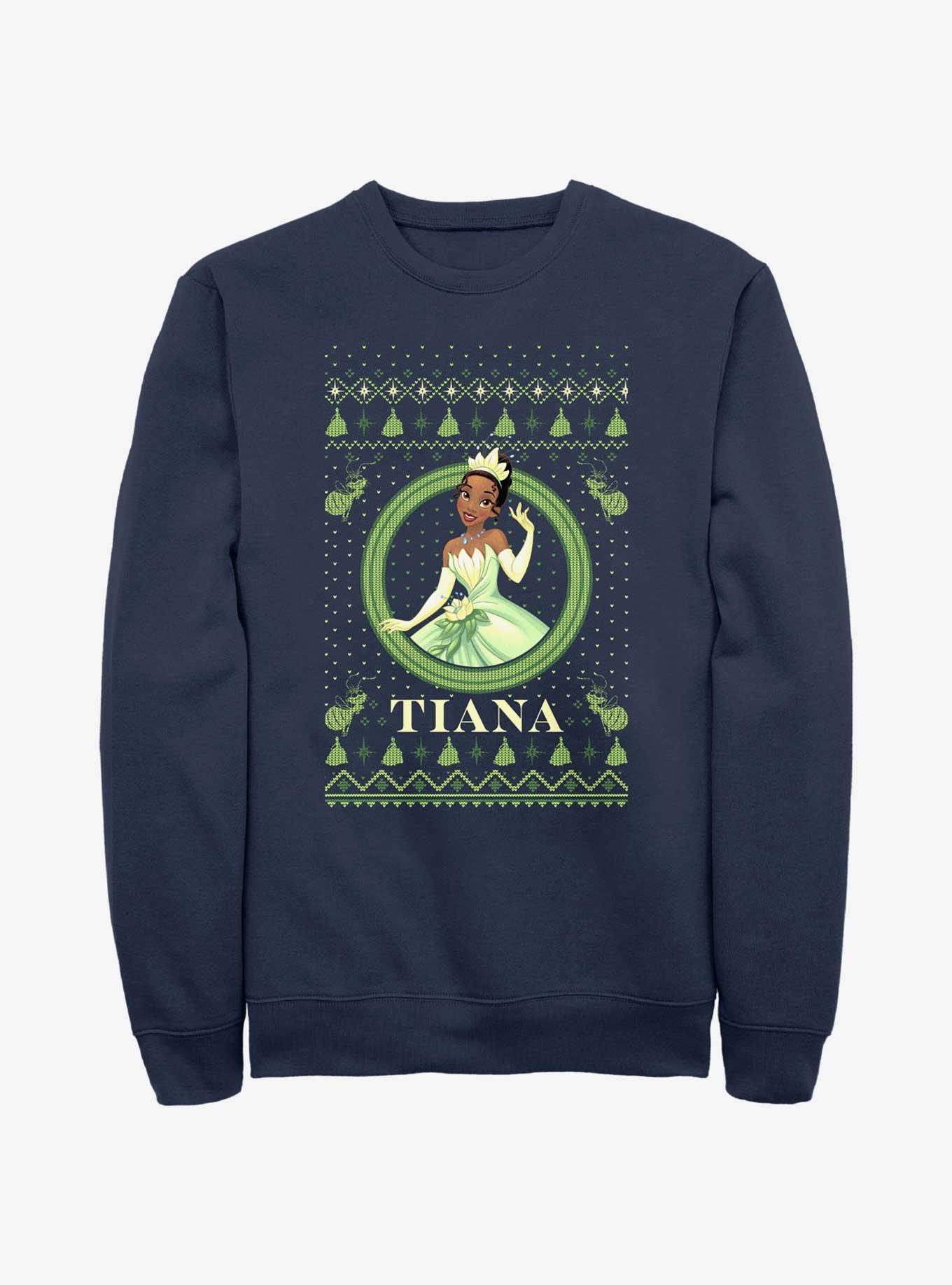 Disney Princess & The Frog Tiana Ugly Holiday Sweatshirt, NAVY, hi-res