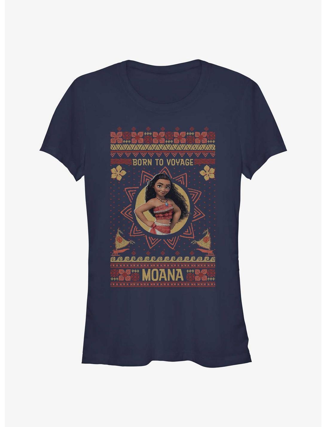 Disney Moana Ugly Holiday Girls T-Shirt, NAVY, hi-res