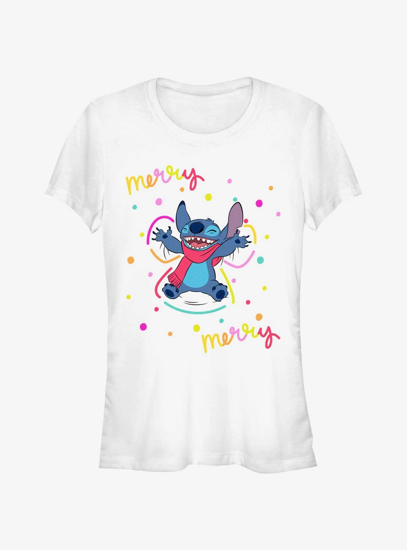 Disney Lilo & Stitch Merry Merry Snow Angel Girls T-Shirt