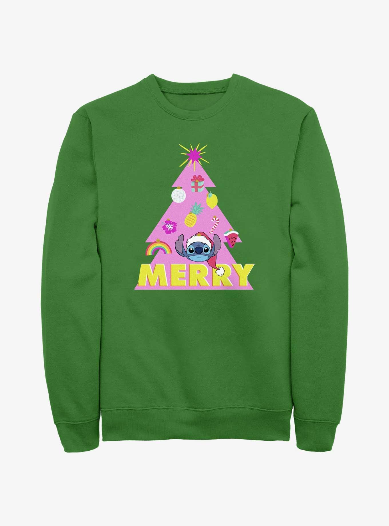 Disney Lilo & Stitch Merry Christmas Tree Sweatshirt, , hi-res