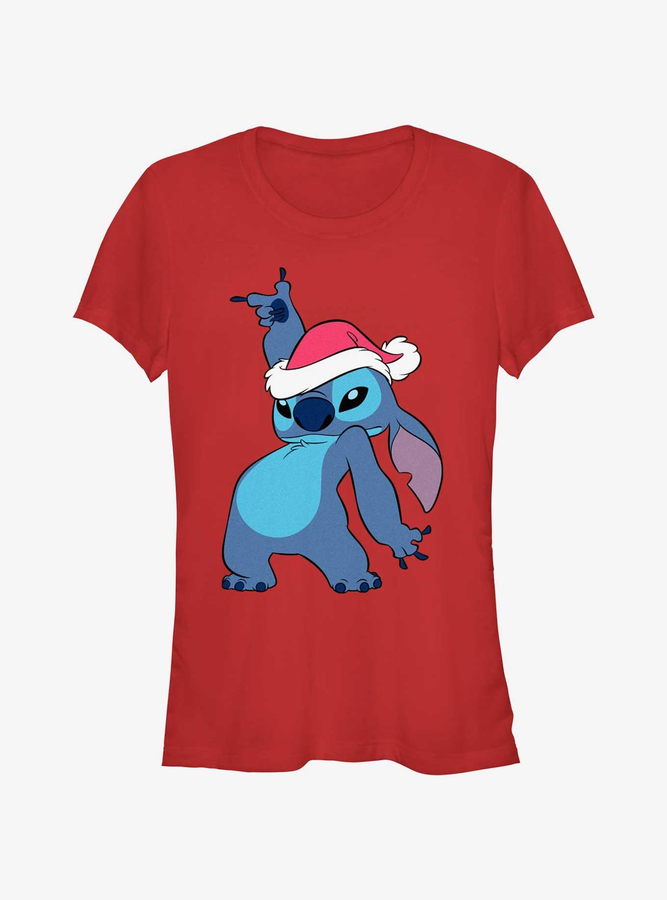 Disney Lilo & Stitch Santa Hat Girls T-Shirt, , hi-res