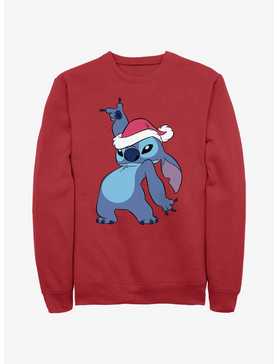 Disney Lilo & Stitch Santa Hat Sweatshirt, , hi-res
