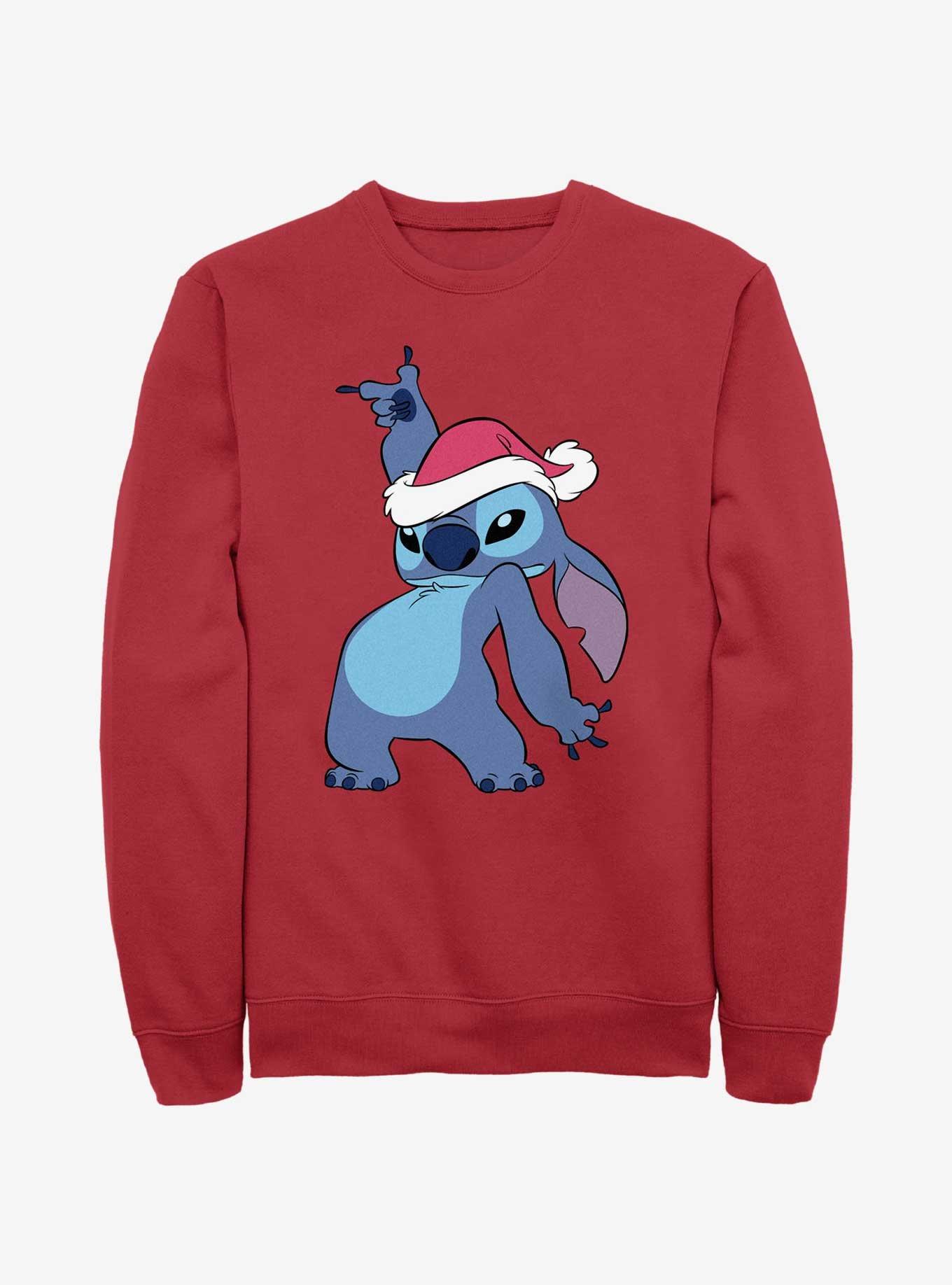 Disney Lilo & Stitch Santa Hat Sweatshirt, , hi-res