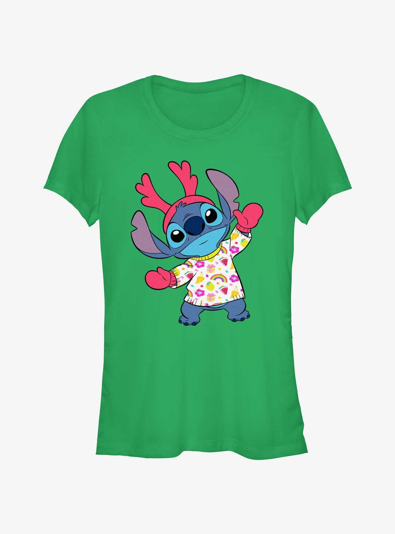 Disney Lilo & Stitch Reindeer Stitch Girls T-Shirt, , hi-res