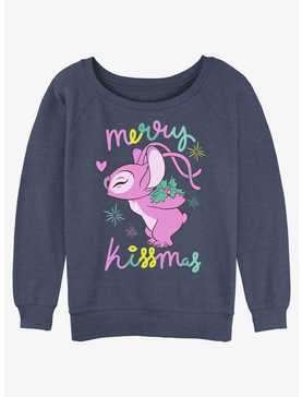 Disney Lilo & Stitch Kissmas Angel Girls Slouchy Sweatshirt, , hi-res