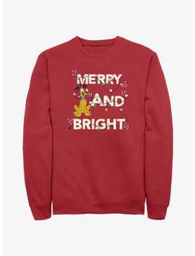 Disney Mickey Mouse Merry And Bright Pluto Sweatshirt, , hi-res