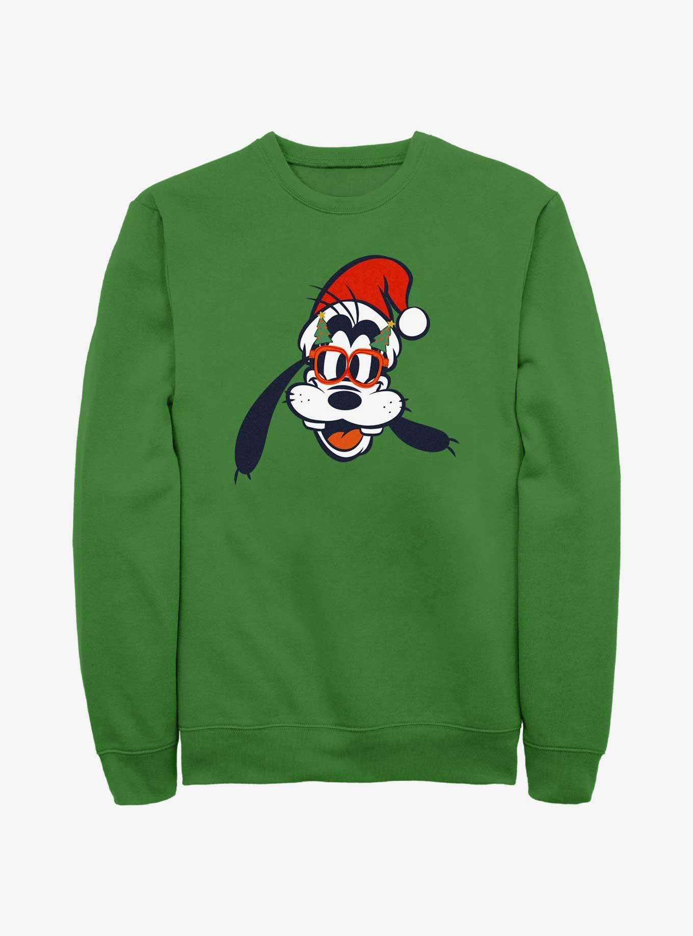 Disney Goofy Christmas Glasses Sweatshirt, KELLY, hi-res