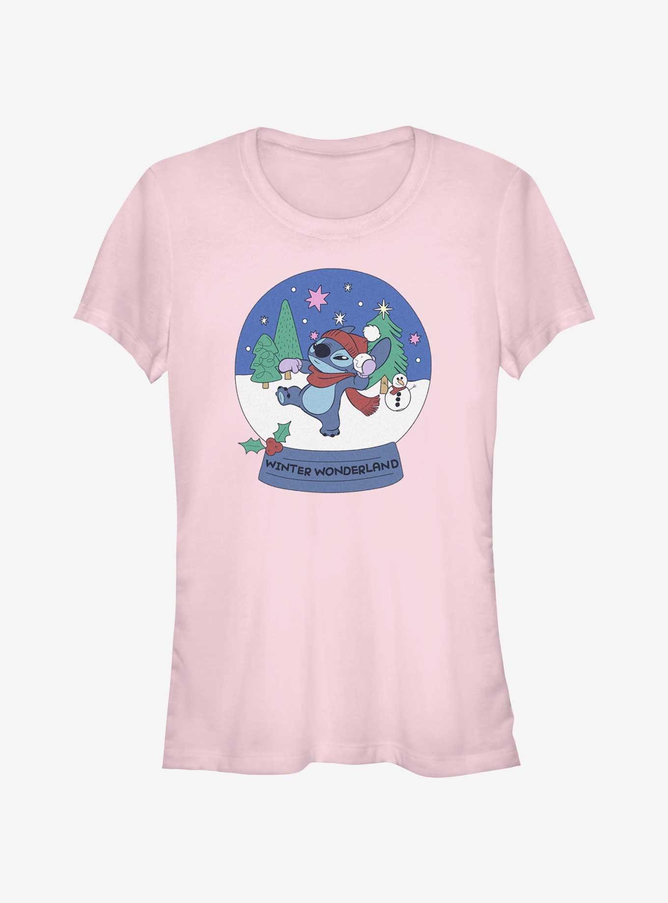 Disney Lilo & Stitch Winter Wonderland Snowglobe Girls T-Shirt