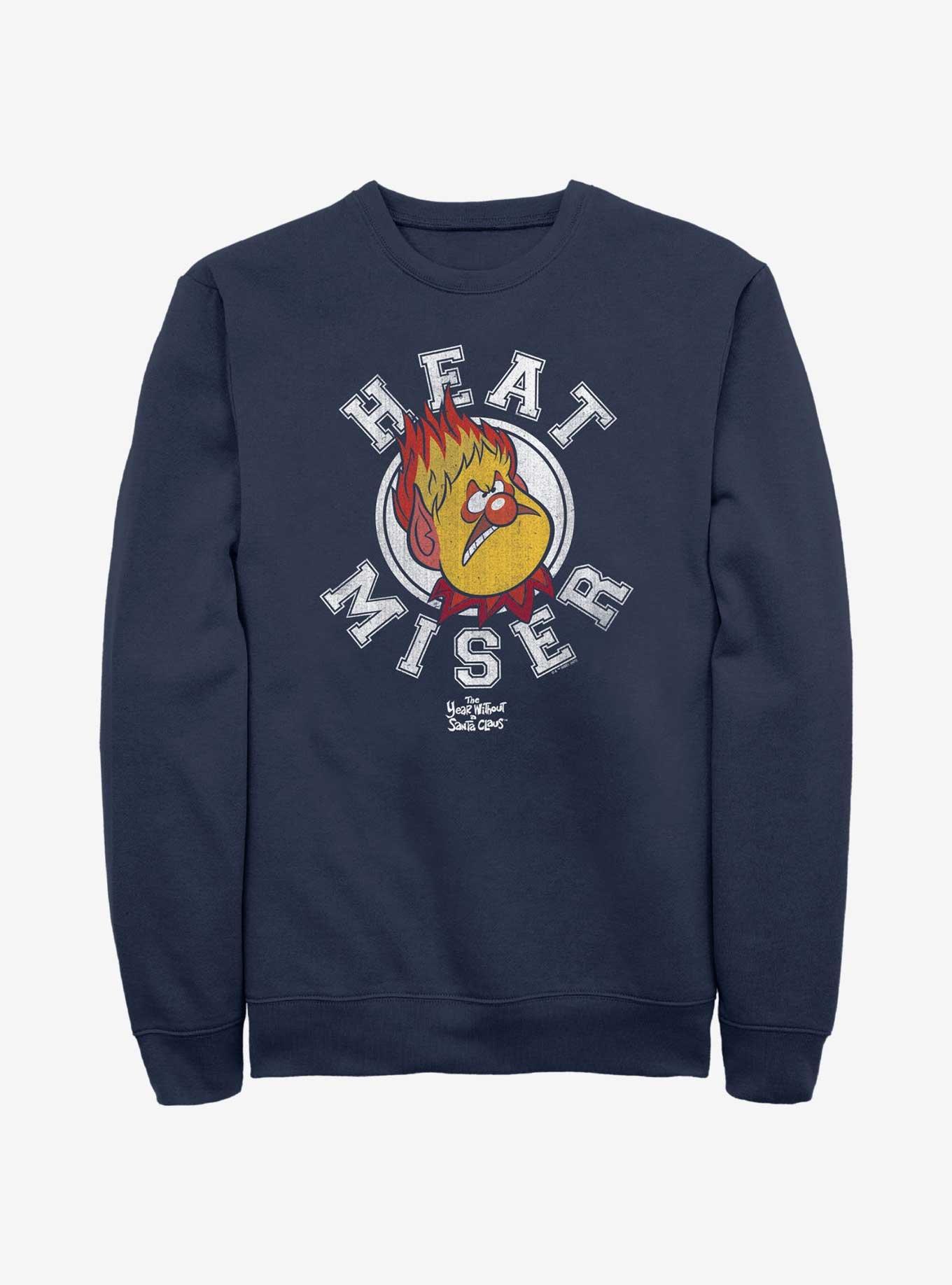 The Year Without a Santa Claus Heat Miser Collegiate Sweatshirt, NAVY, hi-res