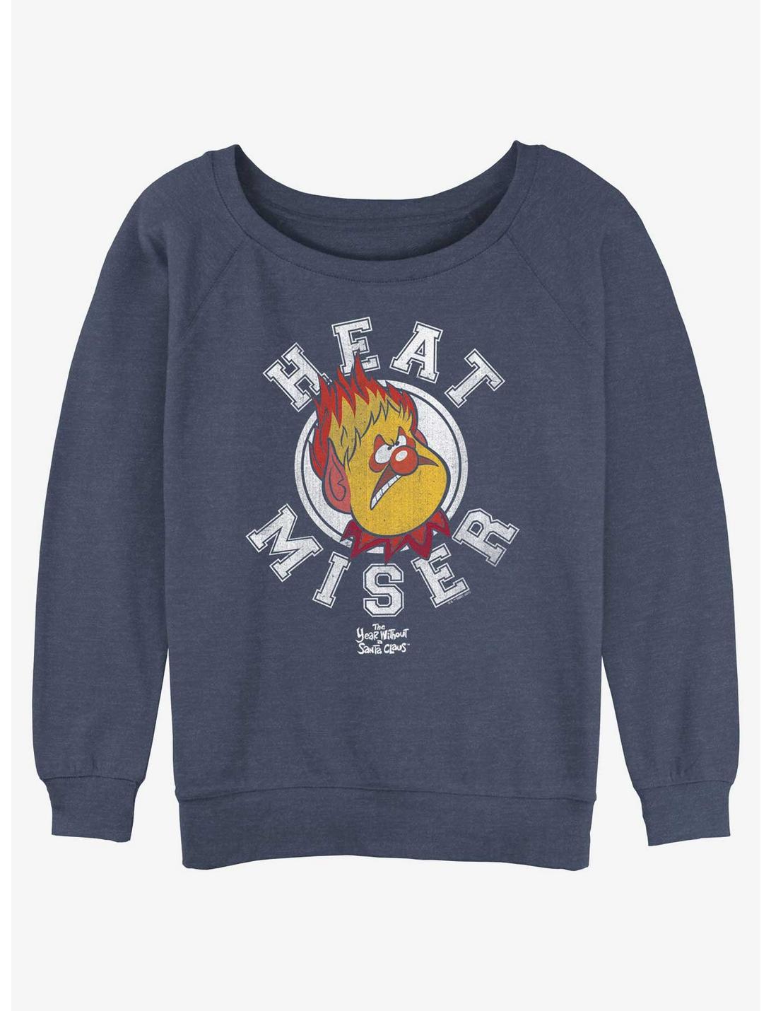 The Year Without a Santa Claus Heat Miser Collegiate Womens Slouchy Sweatshirt, BLUEHTR, hi-res