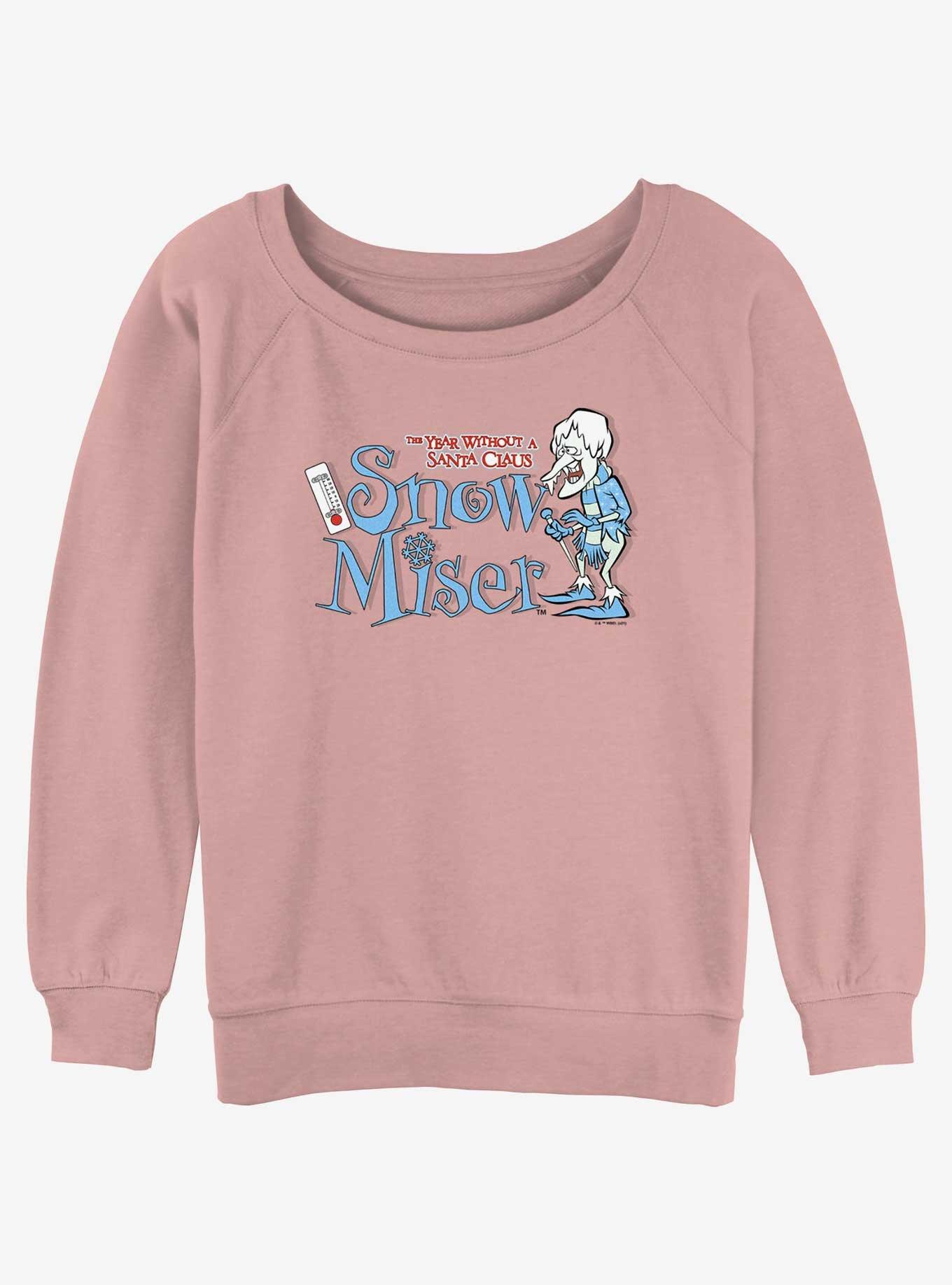 The Year Without a Santa Claus Snow Miser Badge Womens Slouchy Sweatshirt, DESERTPNK, hi-res