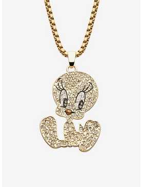 Looney Tunes Tweety Bird Gold Plated Gem Necklace, , hi-res