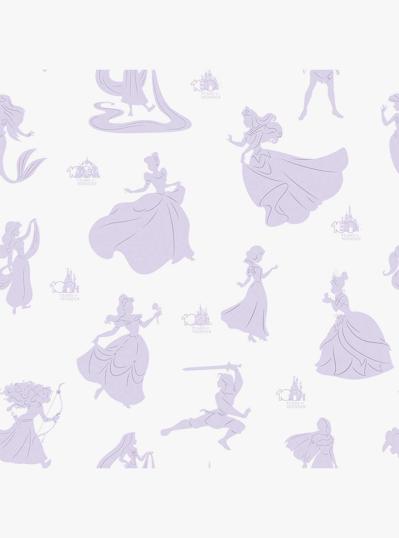 Disney100 Princesses Purple Peel and Stick Wallpaper, , hi-res