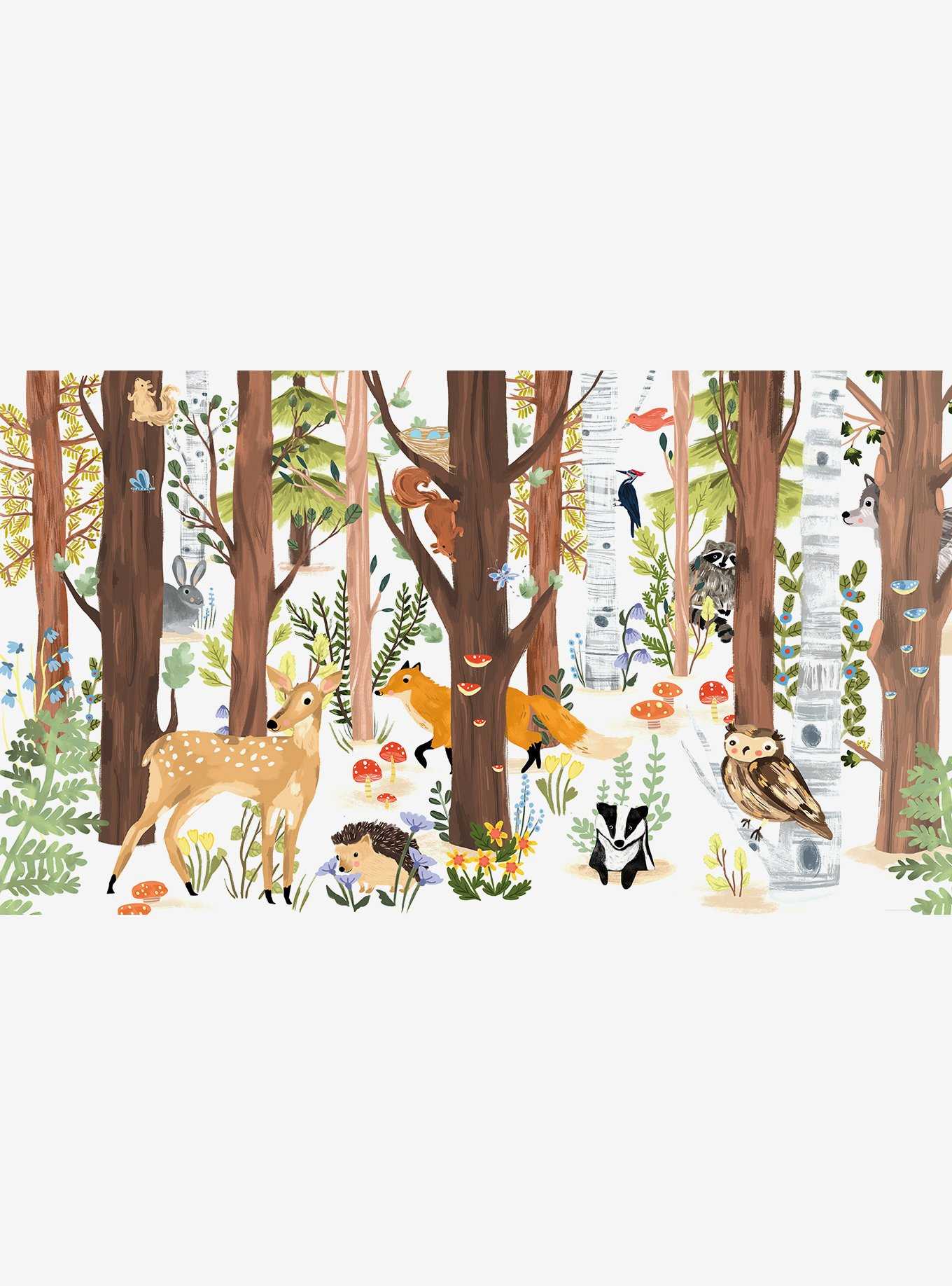 Forest Animal Hide and Seek Peel and Stick Wall Mural, , hi-res
