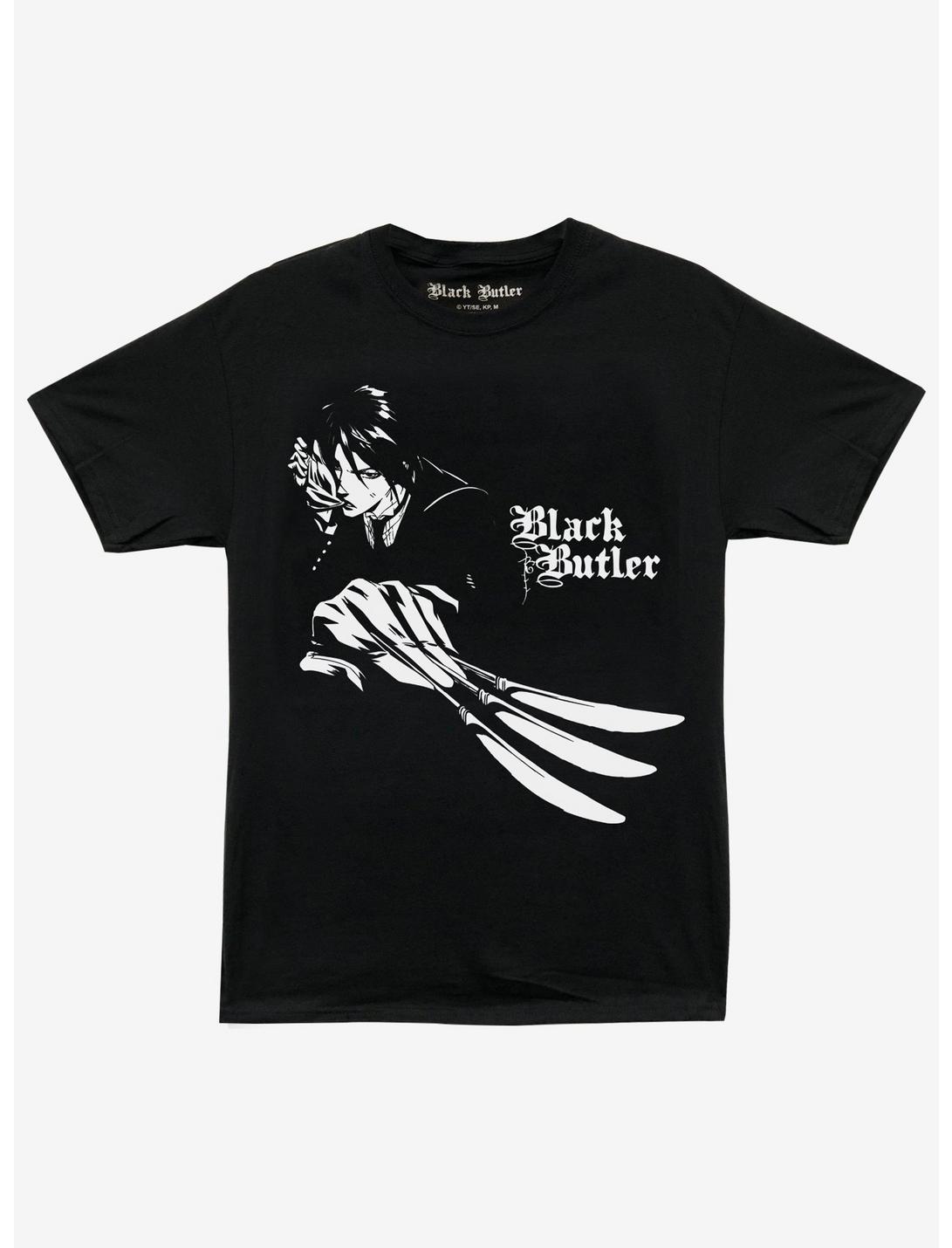 Black Butler Sebastian Knives Boyfriend Fit Girls T-Shirt, MULTI, hi-res