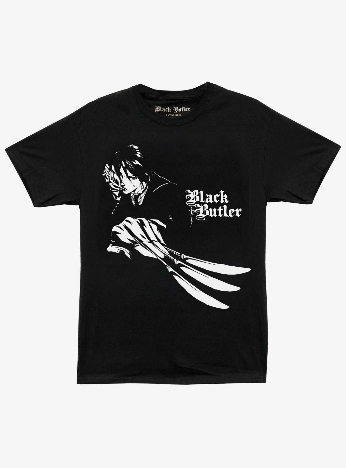 Black Butler Sebastian Knives Boyfriend Fit Girls T-Shirt, , hi-res