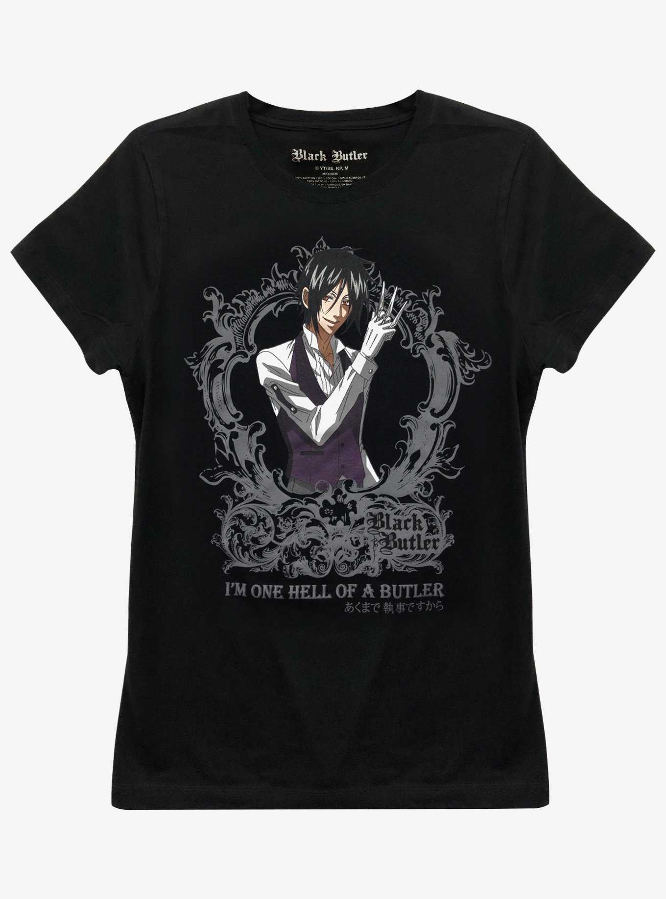 Black Butler Sebastian Knives Boyfriend Fit Girls T-Shirt, , hi-res